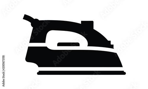 Black Silhouette Icon of an Electric Iron clothing