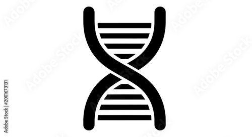 Minimal black silhouette icon, simple flat vector, bold black shape, no, no shading dna helix icon on a, flat icon style