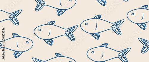 Vector flat illustration. Seamless nautical style. Cute print in holiday concept. Perfect for gift wrapping, posters, covers, screensavers, textile decor, etc.