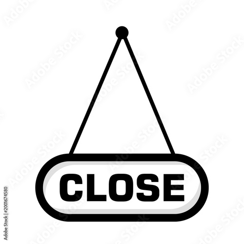 Close sign hanging isolated on white background