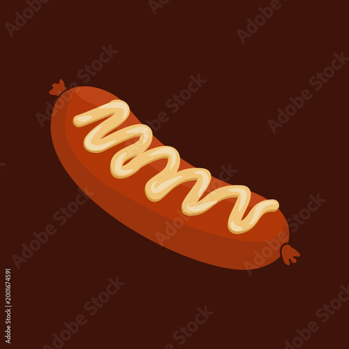 Illustration of sausage isolated on white background
