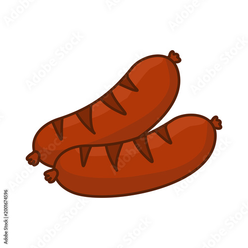 Illustration of sausage isolated on white background