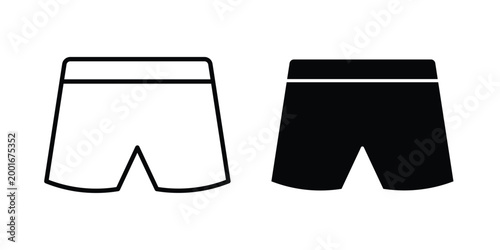 Vászonkép Beach shorts icon with line stroke and black silhouette style