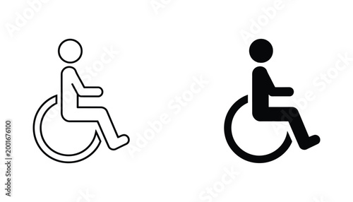 Wheelchair accessible icon for disability awareness and public facility signage in vector design