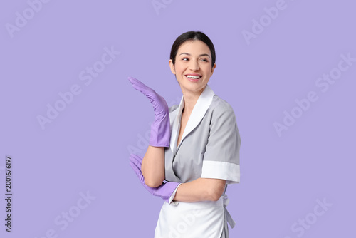 Beautiful young chambermaid...