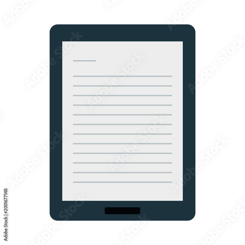 E-book electronic reader device, digital reading concept - vector illustration