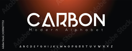 Carbon, Minimal modern urban fonts for logo, brand etc. Typography typeface uppercase lowercase and number.