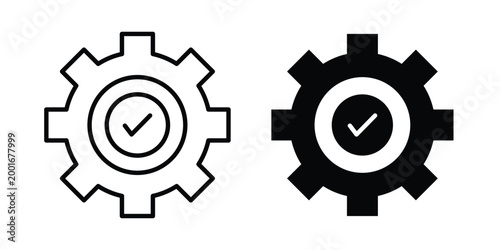Easy installation icon with line stroke and black silhouette style