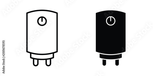 Quadro su tela Geyser icon with line stroke and black silhouette style