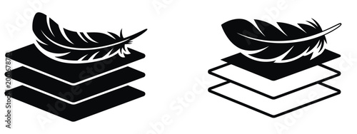 Soft textile and feather filler icon representing cushioning material and comfort, flat vector design for bedding, furniture and home decor applications.