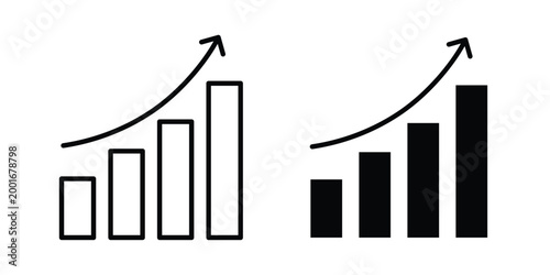 grow icon with line stroke and black silhouette style