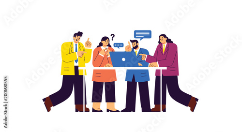 Business team, people, collaboration, office work, flat design icons