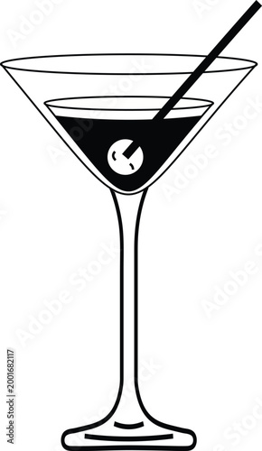 Black and white of a champagne flute wine glass stemware