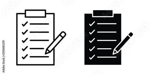 Order icon with line stroke and black silhouette style