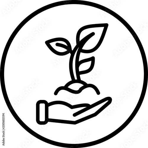 Canvas Print Replant Line Icon Style