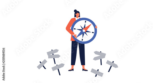 direction, navigation, confused businessman, multiple signs