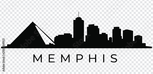 Memphis city skyline with pyramid silhouette
