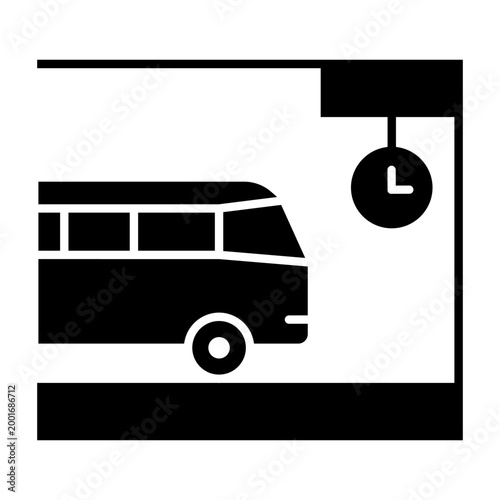 Bus icon vector. Public transport Illustration sign. Bus stop symbol. Bus station logo. Bus route web icon.