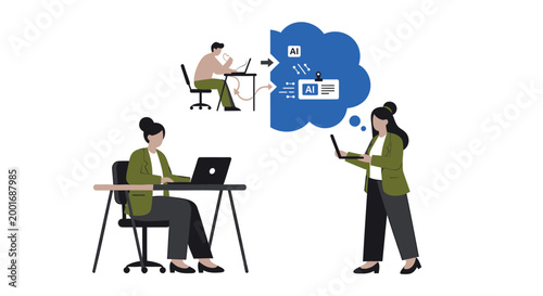 Business people, office workers, teamwork, communication, collaboration icons, vector graphics