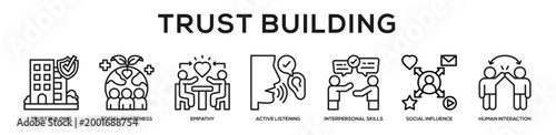 Trust Building web banner icon illustration concept