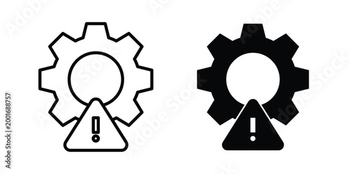 Troubleshoot icon with line stroke and black silhouette style