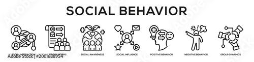 Social Behavior web banner icon illustration concept