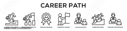 Career Path web banner icon illustration concept