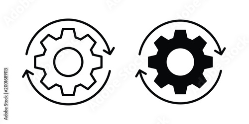 Update icon with line stroke and black silhouette style