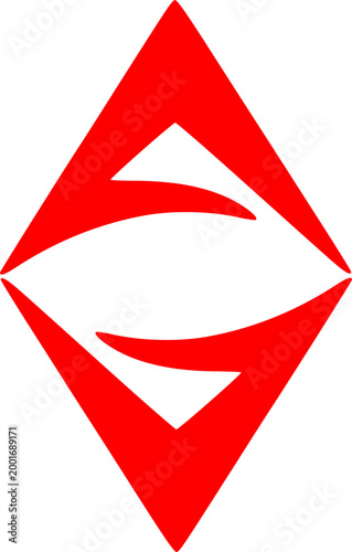 Its sharp points and bold red color make it an excellent fit for automotive performance, sports teams, security firms, or cutting-edge technology brands.