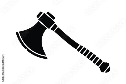 Viking battle axe illustration with detailed blade and handle design perfect for historical projects