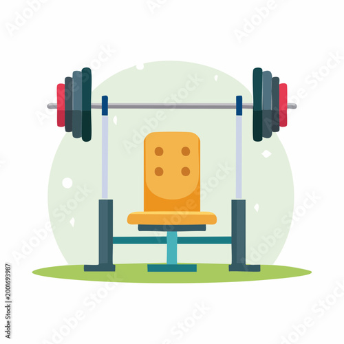 Weightlifting Bench and Barbell
