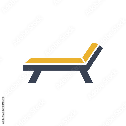 Modern yellow and gray reclining lounge chair with sleek minimalist design isolated on white background perfect for relaxation or sunbathing
