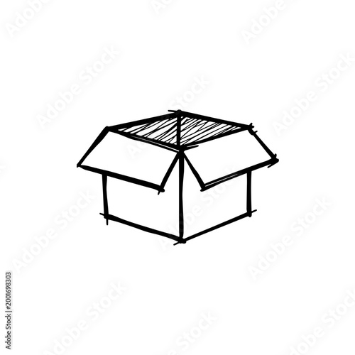 Open box icon logo design. Package sign and symbol. Open box icon. Shipping and delivery symbol.