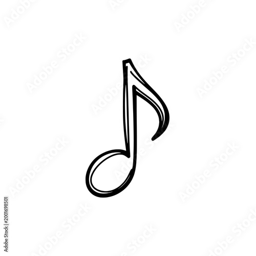 Music note icon logo design. Treble clef sign and symbol. Hand drawn music note icon. Illustration for musical education and art.