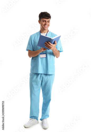 Male medical student with b...