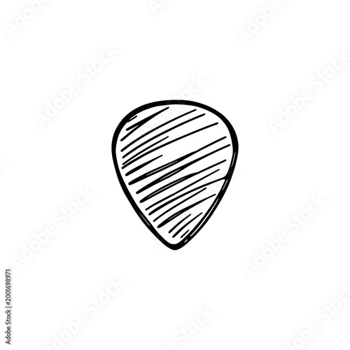 Guitar pick icon logo design. Plectrum sign and symbol. Guitar pick icon. Music instrument accessory for guitarist and rock band.