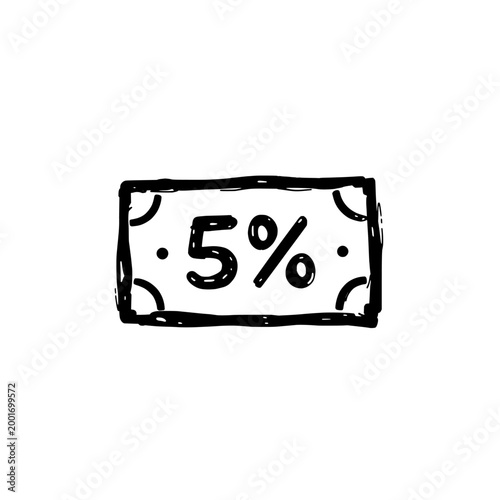 Cash discount icon logo design. Money saving sign and symbol. Price reduction icon. E-commerce retail promotion.