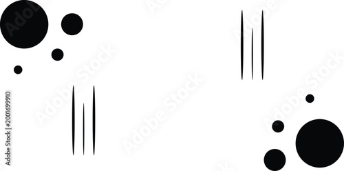 Abstract black shapes on white background