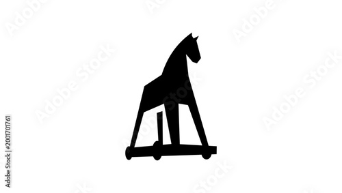 trojan horse symbol, black isolated vector silhouette