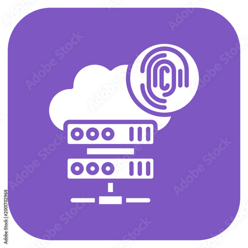 Biometric Cloud Storage Icon Style