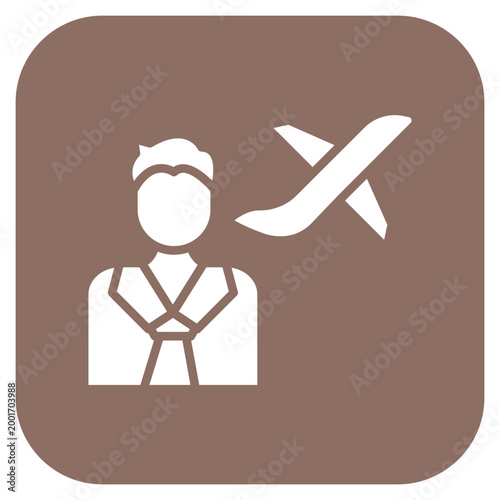 Flight Attendant icon style