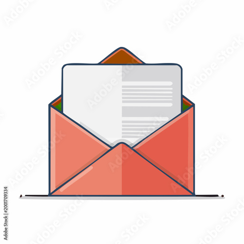 Open Envelope with Letter