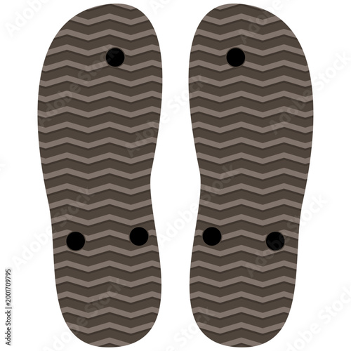 flip flops slippers bottom view.