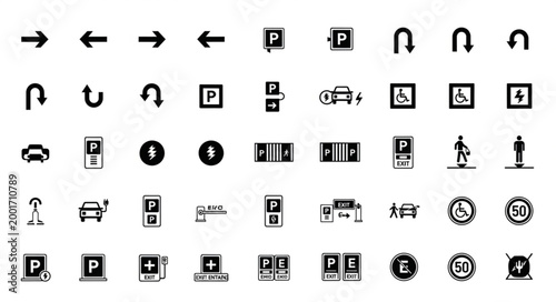 Collection of various icons and symbols for navigation and information.