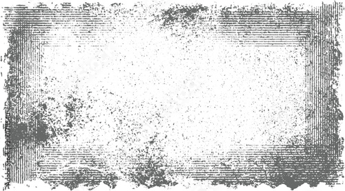 Distressed textured grunge border with horizontal and vertical lines and speckles frame