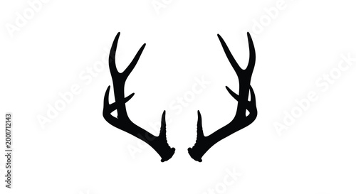 deer antlers silhouette on white background high quality professional detailed