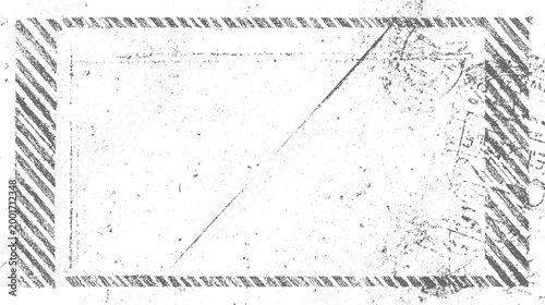 Distressed gray diagonal stripe border with grunge texture and scattered speckles background abstract
