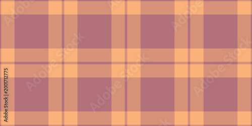 Living room seamless background pattern, fur fabric texture textile. Intense vector tartan check plaid in orange and red colors.