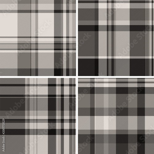 Plaid pattern pack for printable winter products. Suitable for blankets, scarves, pillows, and DIY seasonal decor. Seamless vectors maintain alignment.