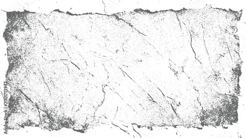 Distressed grey textured rectangular frame with rough torn edges and speckled surface grunge abstract